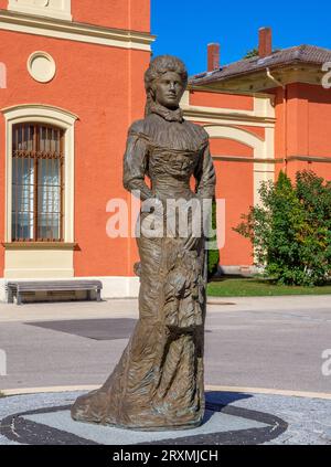 Sisi statue at Possenhofen train station, Bavaria, Germany, Europe Stock Photo