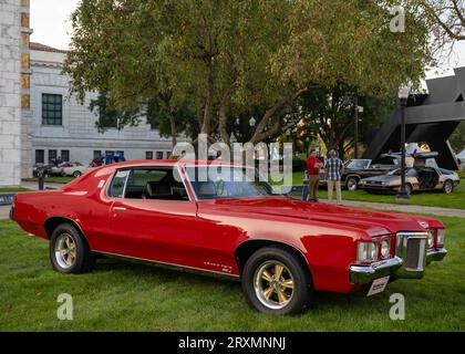 DETROIT, MI/USA - SEPTEMBER 23, 2023: A 1969 Pontaic Grand Prix car, Detroit Concours 'd Elegance. Stock Photo