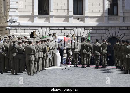 Rome, Italy. 26th Sep, 2023. During the State Funeral for Giorgio Napolitano, Italy's former president, at the Palazzo Montecitorio 26 September 2023, Rome, Italy, Credit: Live Media Publishing Group/Alamy Live News Stock Photo