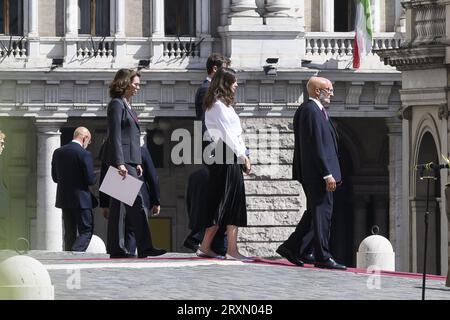 Rome, Italy. 26th Sep, 2023. During the State Funeral for Giorgio Napolitano, Italy's former president, at the Palazzo Montecitorio 26 September 2023, Rome, Italy, Credit: Live Media Publishing Group/Alamy Live News Stock Photo