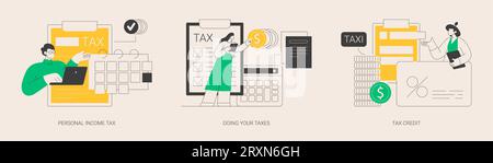 Years tax bill abstract concept vector illustrations. Stock Vector