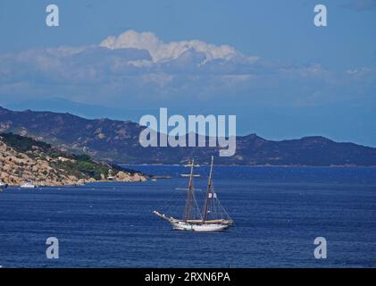 Historical sailing vessel in Palau, Sardinia, Italy, Summer 2023 Stock Photo