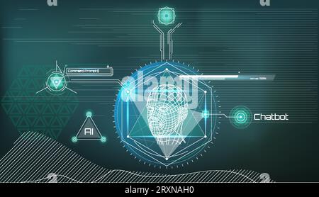 Vector infographics about intelligent face recognition. Stock Vector