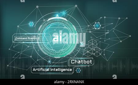 Vector infographics about artificial intelligence and Chatbot. Stock Vector