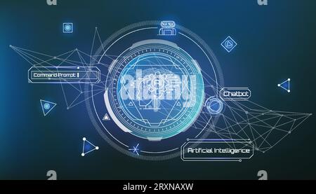 Vector infographics about AI and Chatbot usage. Stock Vector