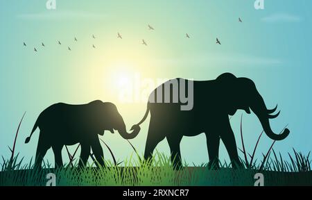 Elephant design silhouette. Hand drawn minimalism style vector illustration Stock Vector