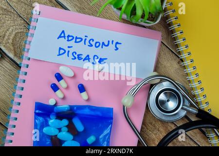 Concept of Addison's Disease write on sticky notes with stethoscope ...