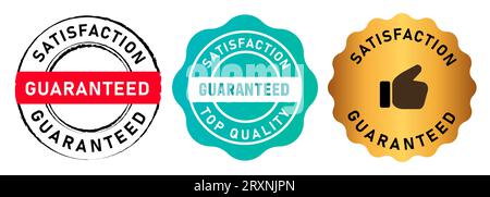 Satisfaction guaranteed guarantee stamp emblem seal vector illustration sign label Stock Vector