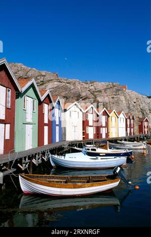 Smoegen, Fishermen's houses, Bohuslaen, Sweden Stock Photo
