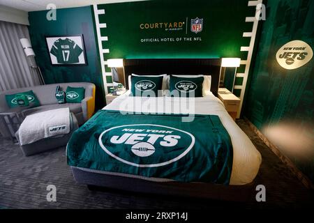 Ultimate NFL Jets Fan Room by Courtyard in Secaucus, New Jersey