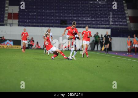 Celina Degen (4 Austria) and Marina Georgieva (11 Austria) making a concerted save during the UEFA womens nations league match Austria v France at Viola Park in Vienna, Austria (Tom Seiss/SPP) Credit: SPP Sport Press Photo. /Alamy Live News Stock Photo