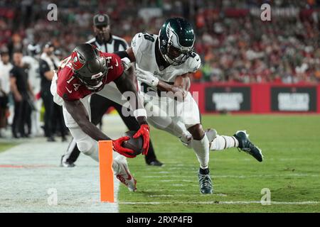 Tampa Bay Buccaneers wide receiver Chris Godwin (14) reaches for