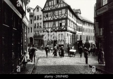 First image taken from the Ur-Leica by Oskar Barnack, Eisenmarkt, Wetzlar, Germany, taken in 1914 Stock Photo