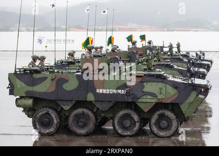 K 808 white tiger wheeled armored personnel carrier hi-res stock