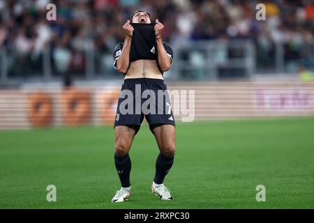 Torino, Italy. 26th Sep, 2023. Federico Chiesa of Juventus Fc looks dejected during the Serie A match beetween Juventus Fc and Us Lecce at Allianz Stadium on September 26, 2023 in Turin, Italy . Credit: Marco Canoniero/Alamy Live News Stock Photo