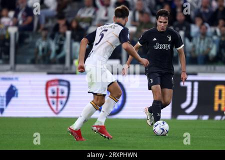 Torino, Italy. 26th Sep, 2023. Federico Chiesa of Juventus Fc controls the ball during the Serie A match beetween Juventus Fc and Us Lecce at Allianz Stadium on September 26, 2023 in Turin, Italy . Credit: Marco Canoniero/Alamy Live News Stock Photo