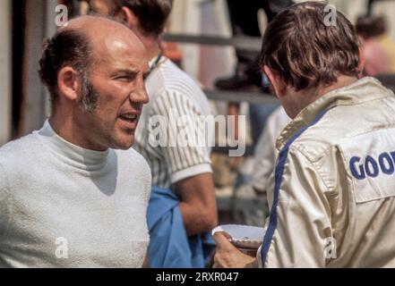 Sterling Moss at the 1970 Watkins Glen Can Am / 6 Hour race weekend Stock Photo