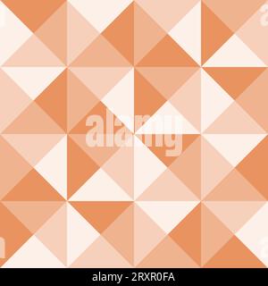 Apricot crush monochrome geometric seamless mosaic pattern with triangles, vector illustration Stock Vector