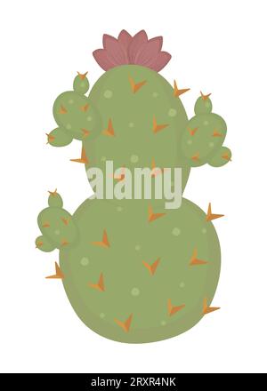 Mexican cactus made in boho style, color vector illustration of wild west Stock Vector