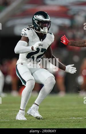 Philadelphia Eagles cornerback Kelee Ringo (37) in action prior to the NFL  preseason football game against the Cleveland Browns, Thursday, Aug. 17,  2023, in Philadelphia. The game ends in a 18-18 tie. (