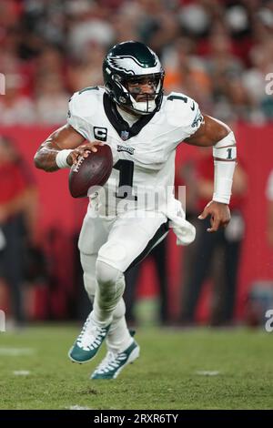 Philadelphia Eagles' Jalen Hurts in action during practice at NFL football  team's training camp, Saturday, July 30, 2022, in Philadelphia. (AP  Photo/Chris Szagola Stock Photo - Alamy