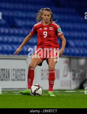 Cardiff,UK,  26 Sep 2023 Kayleigh Green (Wales) in action during the UEFA Women's Nations League  Wales v Denmark  at Cardiff City Stadium Cardiff United Kingdom on September 26 2023 Graham Glendinning / Alamy Live News Final Score:  1 - 5 Stock Photo