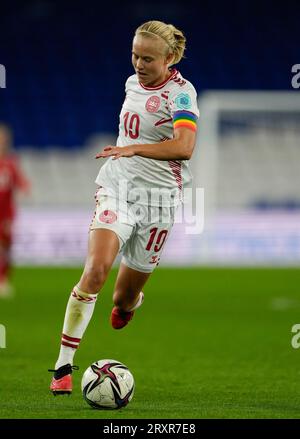 Cardiff,UK,  26 Sep 2023  Pernille Harder (Denmark) in action during the UEFA Women's Nations League  Wales v Denmark  at Cardiff City Stadium Cardiff United Kingdom on September 26 2023 Graham Glendinning / Alamy Live News Final Score:  1 - 5 Stock Photo