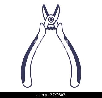 wire cutter tool icon for cutting wires. flat vector illustration Stock Vector