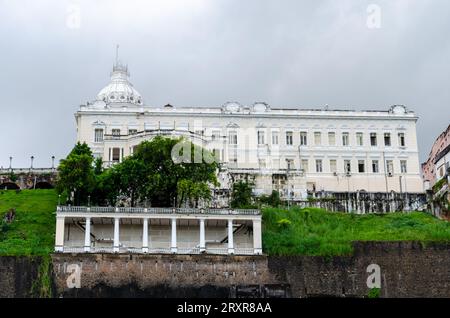 Salvador, Bahia, Brazil - June 09, 2015: View from below of the Rio Branco Palace in the city of Salvador in Bahia. Stock Photo