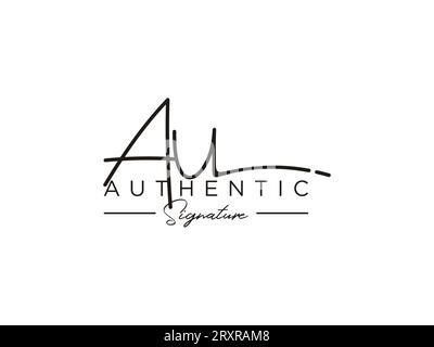 AU Signature Logo Template Vector. Stock Vector