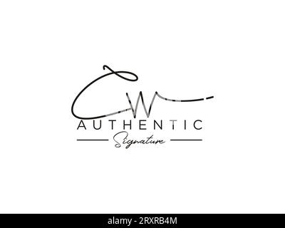 CW Signature Logo Template Vector. Stock Vector