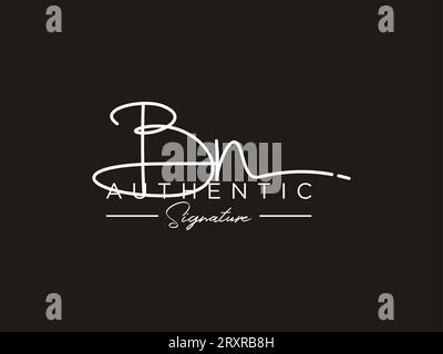 BN Signature Logo Template Vector. Stock Vector