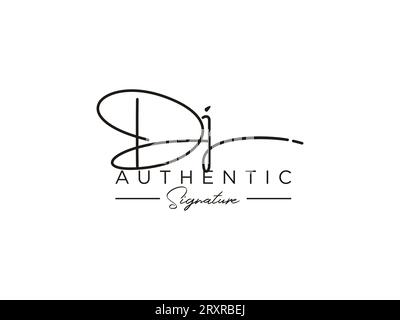 DJ Signature Logo Template Vector. Stock Vector