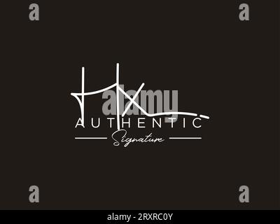 HX Signature Logo Template Vector. Stock Vector