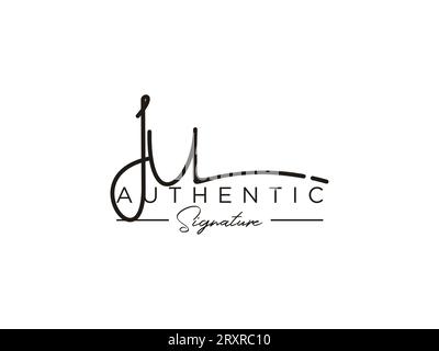 JU Signature Logo Template Vector. Stock Vector