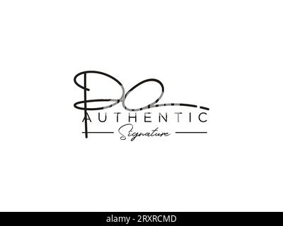 PO Signature Logo Template Vector. Stock Vector