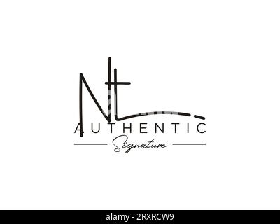 NT Signature Logo Template Vector. Stock Vector