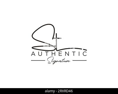 ST Signature Logo Template Vector. Stock Vector