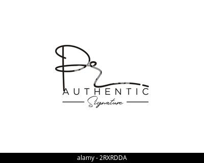 PR Signature Logo Template Vector. Stock Vector