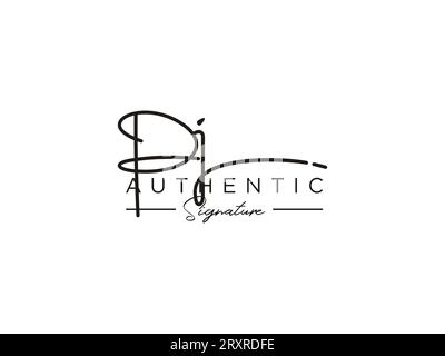 PJ Signature Logo Template Vector. Stock Vector