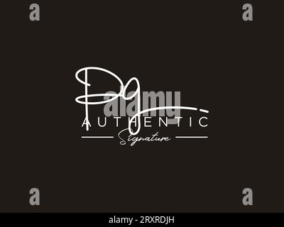 PG Signature Logo Template Vector. Stock Vector