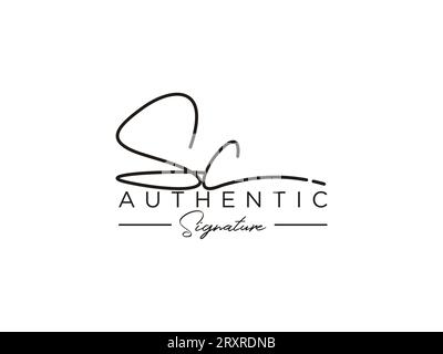 SC Signature Logo Template Vector. Stock Vector