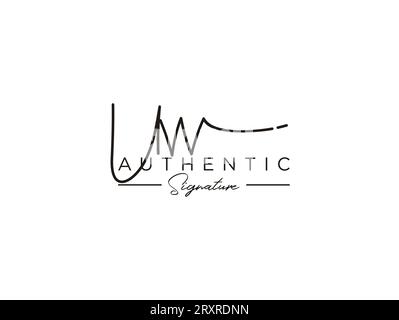 UW Signature Logo Template Vector. Stock Vector