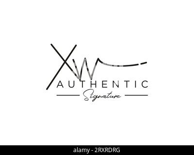 XW Signature Logo Template Vector. Stock Vector