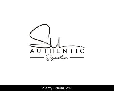 SU Signature Logo Template Vector. Stock Vector