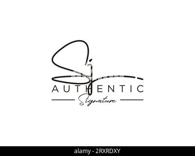 SJ Signature Logo Template Vector. Stock Vector