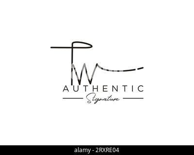 TW Signature Logo Template Vector. Stock Vector