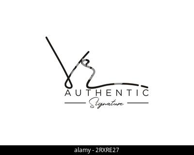 VR Signature Logo Template Vector. Stock Vector