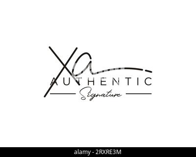 XA Signature Logo Template Vector. Stock Vector