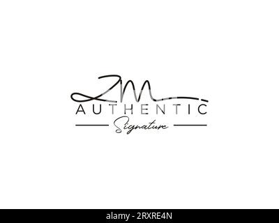 ZM Signature Logo Template Vector. Stock Vector